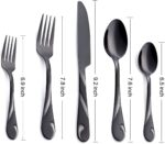 Black Silverware Set for 6, 30-Piece Stainless Steel Flatware Set, Shiny Black Metal Cutlery Set, Include Fork, Knife and Spoon Set, Dishwasher Safe