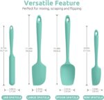 Silicone Spatula Set with 600 Degrees Fahrenheit Heat Resistant (Teal/Aqua Sky)