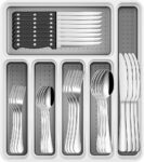49-Piece Stainless Steel Silverware Set with Cutlery Organizer, Service for 8 with Steak Knives and Kitchen Utensils