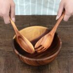 7 Pcs Acacia Wood Cooking Utensils Set Large Wooden Spoons for Cooking Spatula Salad Mixing Spoon Non Toxic Utensil for Kitchen Use Spatulas Non Stick Turner Slotted Serving Spoon Kitchen Utensils