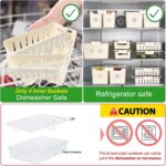 Salad Bar Containers for Fridge with Lid and Handle, Fruit Storage Containers with 4 Removable Colanders, Berry Box Fresh Produce Saver for Fruit, Veggie, Refrigerator, Kitchen, Picnic