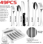 49-Piece Stainless Steel Silverware Set with Cutlery Organizer, Service for 8 with Steak Knives and Kitchen Utensils