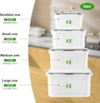 4 PCS Fruit Storage Containers for Fridge with Removable Colander, Airtight Food Storage Container, Dishwasher Safe Produce Saver Container for Refrigerator, Keep Berry Fruit Vegetable Fresh Longer